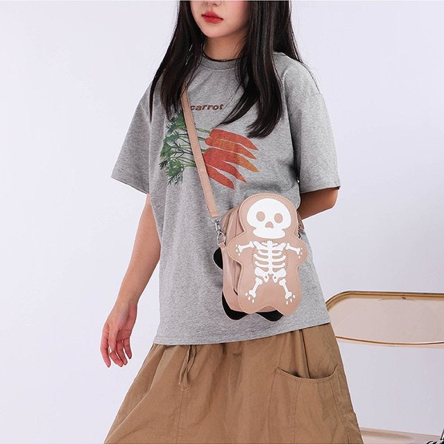 Halloween Skull Shoulder Bag – Khaki