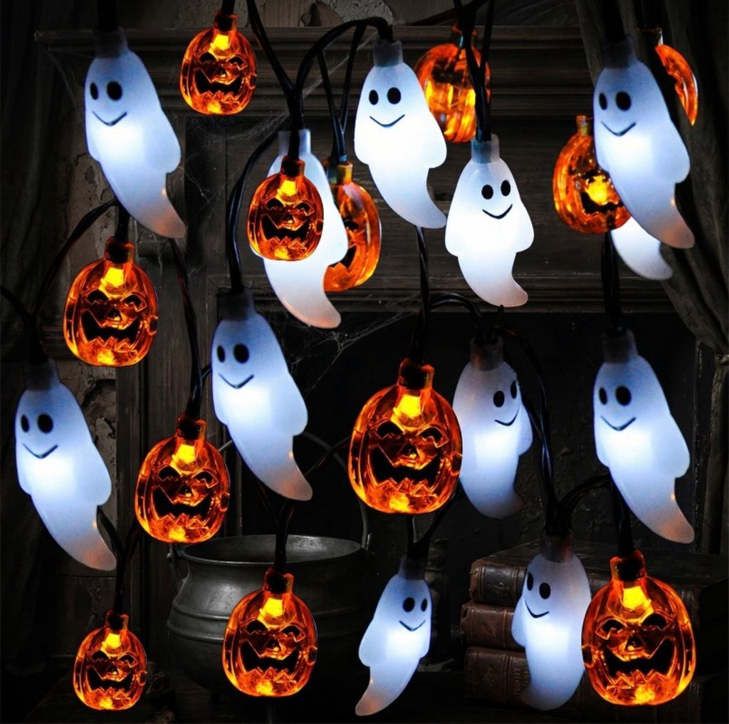 Pumpkin and Ghost String Lights