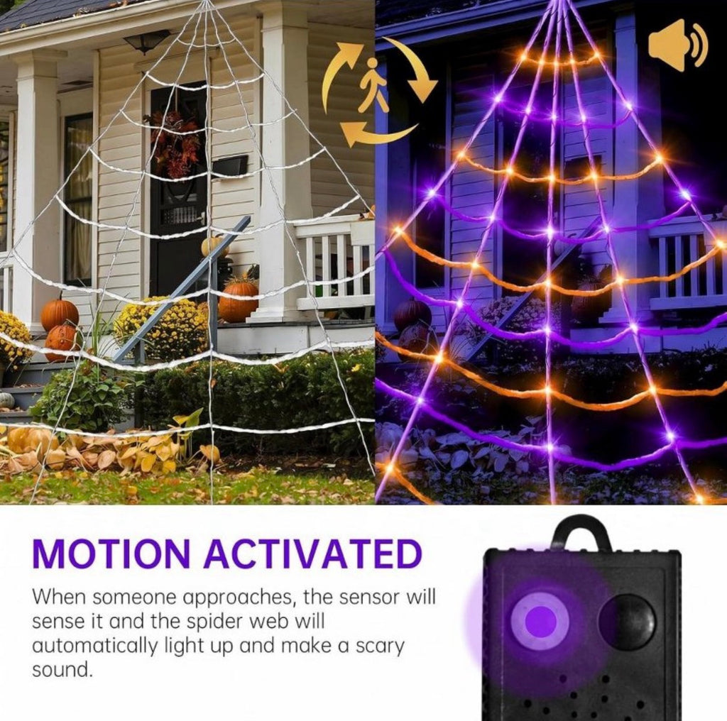 Giant Spider Web with Lights