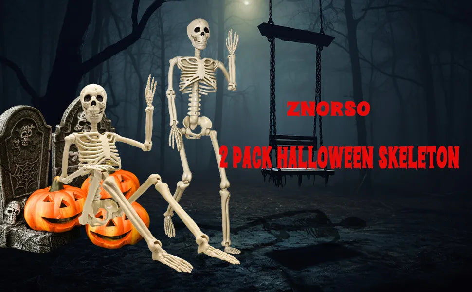 Poseable Skeleton Props, 90cm — 2 Pack