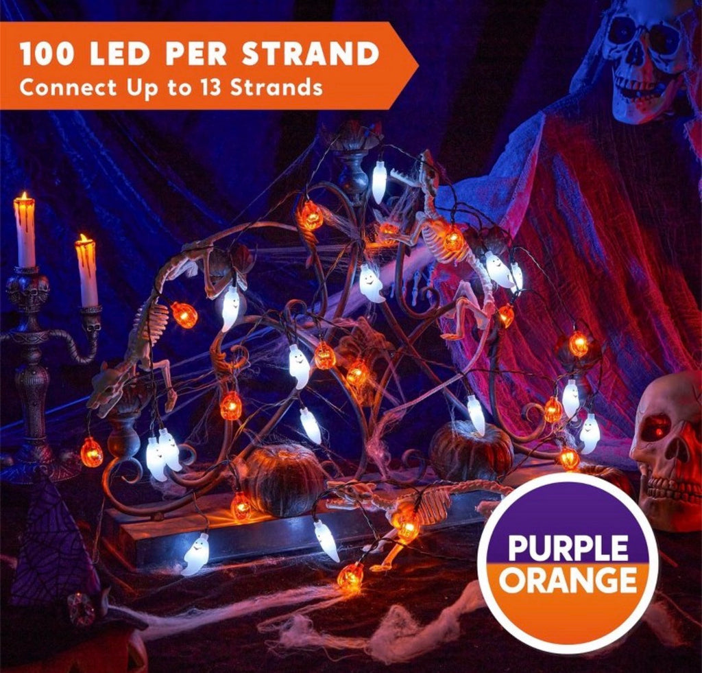 Pumpkin and Ghost String Lights
