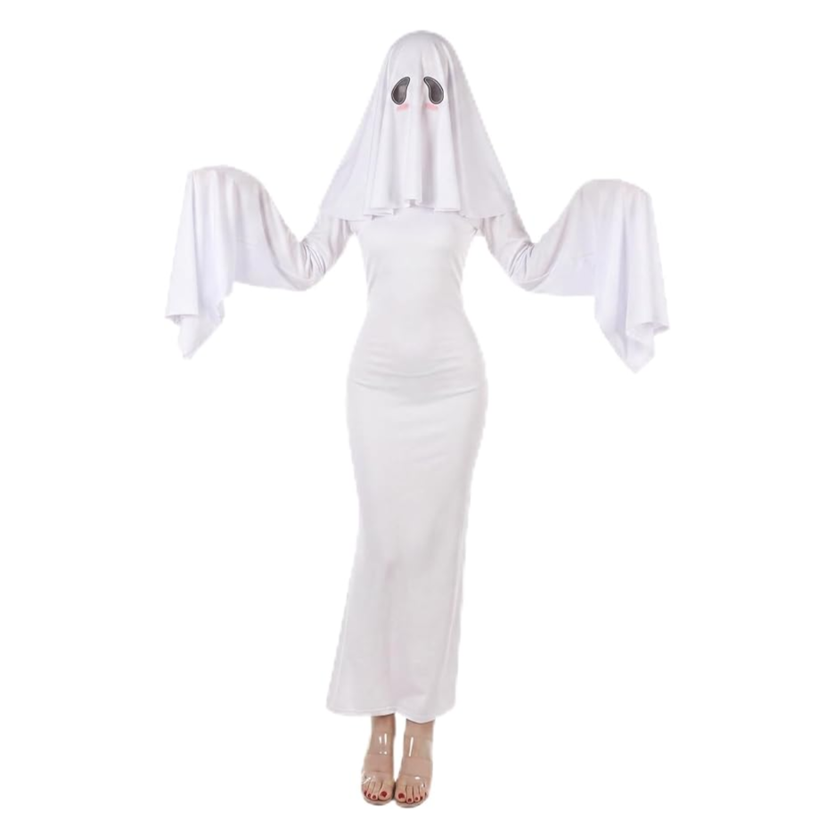 Women's Ghost Bride Costume Set – Dress & Mask